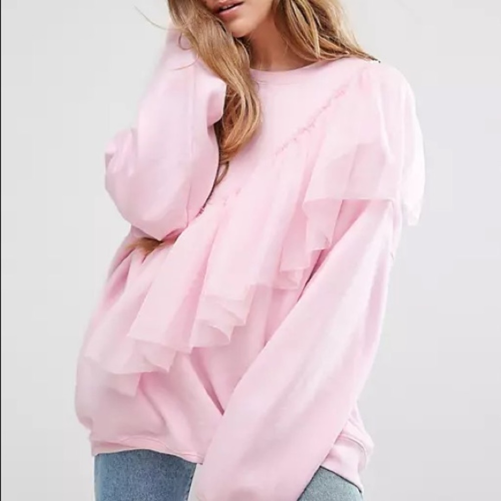 Reclaimed Vintage Sweater With Tulle Ruffle 🎀